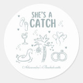 Tropical Sha Catch Celebration Runder Aufkleber (Vorderseite)