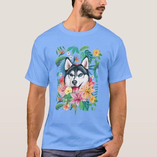 Tropical Siberian Husky T-Shirt (Vorderseite)