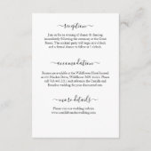 Tropical Simple Palm Monograms Wedding Begleitkarte (Rückseite)