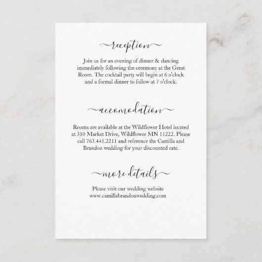 Tropical Simple Palm Monograms Wedding Begleitkarte (Rückseite)