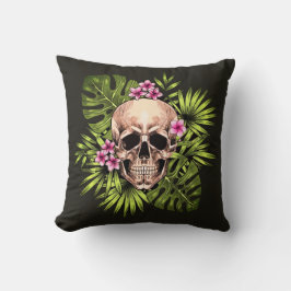 Tropical Skeleton Throw Pillow Kissen