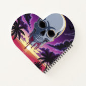 Tropical Skull Sunset Notebook Notizblock (Rückseite)