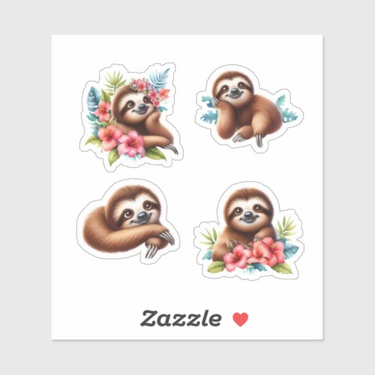 Tropical Sloth Aufkleber (Blatt)