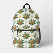 Tropical Sloth Pattern Bedruckter Rucksack (Vorderseite)