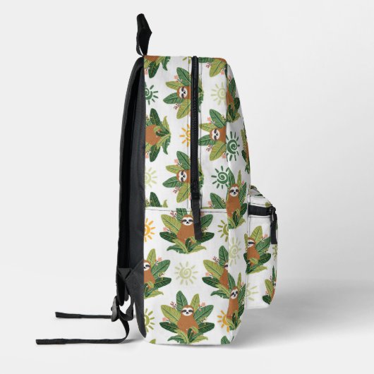 Tropical Sloth Pattern Bedruckter Rucksack (Links)