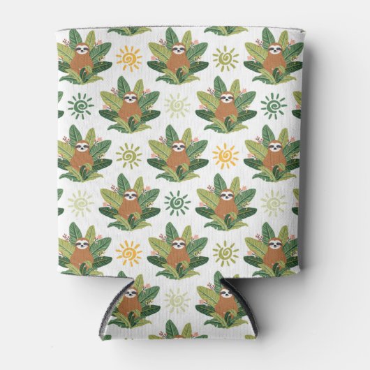 Tropical Sloth Pattern Dosenkühler (Vorderseite)