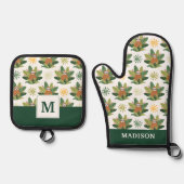 Tropical Sloth Pattern Ofenhandschuh & Topflappen-Set (Vorderseite)