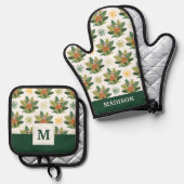 Tropical Sloth Pattern Ofenhandschuh & Topflappen-Set (Vorderseite/Rückseite)
