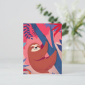 Tropical Sloth Postcard Postkarte (Stehend Vorderseite)