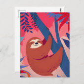 Tropical Sloth Postcard Postkarte (Vorne/Hinten)