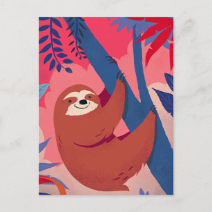 Tropical Sloth Postcard Postkarte