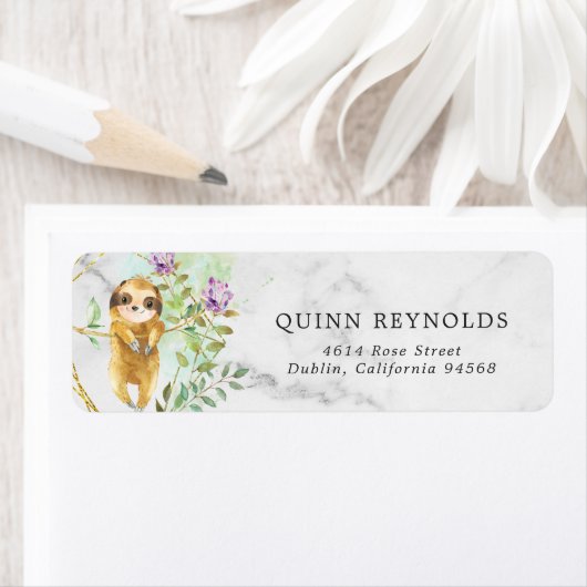 Tropical Sloth Return Address Label (Insitu)