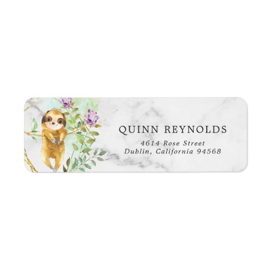 Tropical Sloth Return Address Label (Vorne)