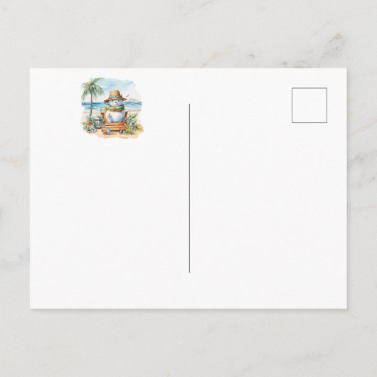 Tropical Snowman Christmas Moving Announcement  Ankündigungspostkarte (Rückseite)