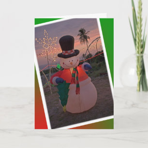 Tropical Snowman Feiertagskarte