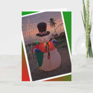 Tropical Snowman Feiertagskarte