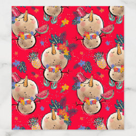 Tropical Snowman Red Christmas Bag
