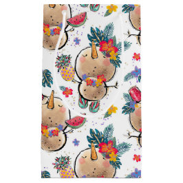 Tropical Snowman White Christmas Bag Kleine Geschenktüte