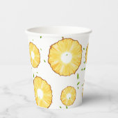 TROPICAL SOMMER Pineapa Slice trendy Pattern Pappbecher (Vorderseite)