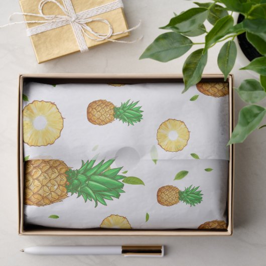 TROPICAL SOMMER Pineapa Slice trendy Pattern Seidenpapier (Geschenk)