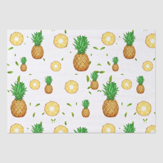 TROPICAL SOMMER Pineapa Slice trendy Pattern Seidenpapier (Vorderseite)