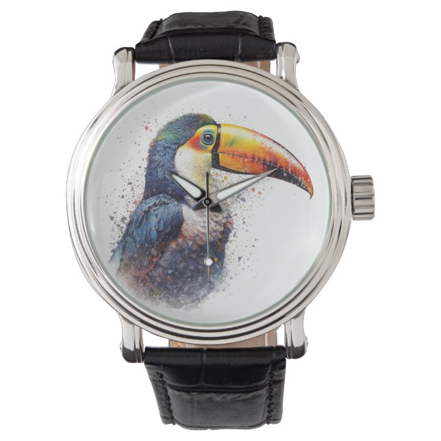 Tropical Splendor Toucan Armbanduhr (Vorderseite)