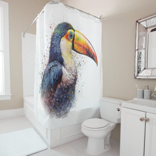 Tropical Splendor Toucan Duschvorhang (Beispiel)