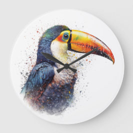 Tropical Splendor Toucan Große Wanduhr