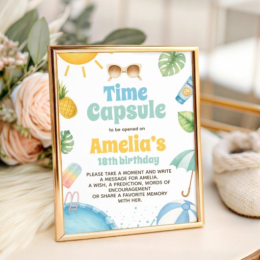 Tropical Splish Splash Zeitkapsel-Schild Sockelschild