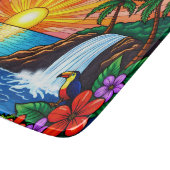 Tropical Stained Glass Inspired Cutting Board Schneidebrett (Ecke)