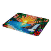 Tropical Stained Glass Inspired Cutting Board Schneidebrett (Ecke)