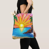Tropical Stained Glass Sunset Tote Bag  Tasche (Von Nahem)