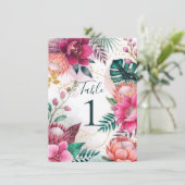 Tropical Stardust Garden Floral Paradise Wedding  Einladung (Stehend Vorderseite)