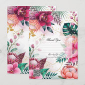 Tropical Stardust Garden Floral Paradise Wedding Einladung (Vorne/Hinten)