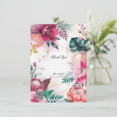 Tropical Stardust Garden Floral Paradise Wedding Einladung (Stehend Vorderseite)