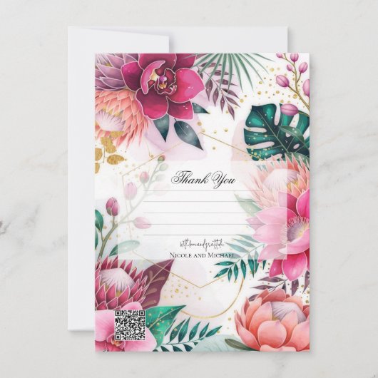 Tropical Stardust Garden Floral Paradise Wedding Einladung (Vorderseite)