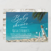 Tropical Starfish Beach Bottle Baby Dusche Einladung (Vorne/Hinten)