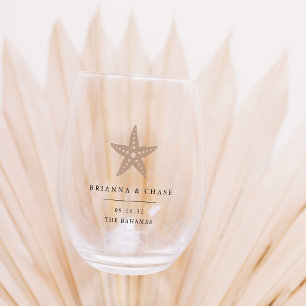 Tropical Starfish Beach Hochzeit in Urlaubsort Fev Weinglas Ohne Stiel