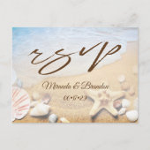 Tropical Starfish Beach Hochzeit UAWG Postcard Ankündigungspostkarte (Vorderseite)