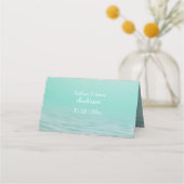 Tropical Starfish Wedding Aqua Ocean Beach Thema Platzkarte (Rückseite)