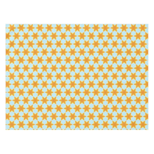 Tropical Starfruit Pattern Blue Orange Tischdecke (Vorderseite (Horizontal))