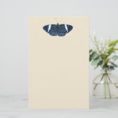 Tropical Starry Night Blue Painted Butterfly Briefpapier (Stehend Vorderseite)