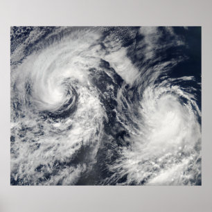Tropical storms Boris and Cristina Poster