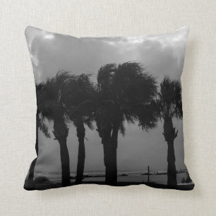 Tropical Stormy Skies Grayscale Kissen