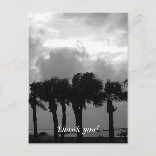 Tropical Stormy Skies Grayscale Postkarte (Vorderseite)