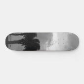 Tropical Stormy Skies Grayscale Skateboard (Horizontal)