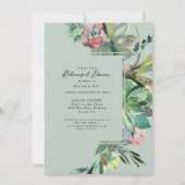 Tropical Succulent Cactus Probe Dinner Einladung (Vorderseite)