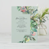 Tropical Succulent Cactus Probe Dinner Einladung (Stehend Vorderseite)