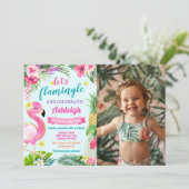 Tropical Summer 2. Geburtstag Foto Einladung (Stehend Vorderseite)