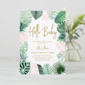 Tropical Summer Baby Dusche Einladung (Stehend Vorderseite)